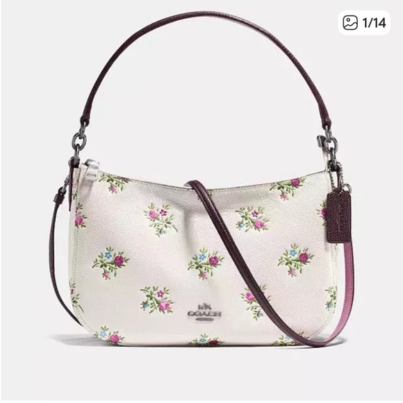 Coach Handbags - NWT Coach Chelsea Crossbody Bag - Chalk White with Floral Print